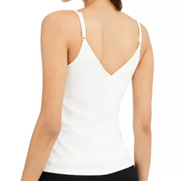 NWT INC Twisted Tie Front White Tank Top - Picture 3 of 8